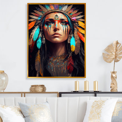 Art coloré de femme amérindienne colorée II