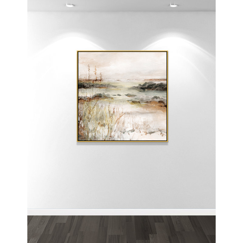 River's Meanderings - Square Version Print by Carol Robinson, 41.5" H x 41.5" W, Gold
