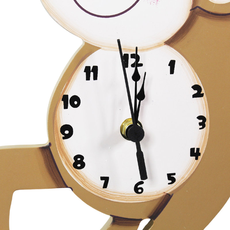 Sunny Safari Monkey Wall Clock, Brown/Green
