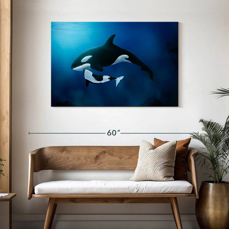 Brampt Mother And Baby Orca, 30" H x 45" W