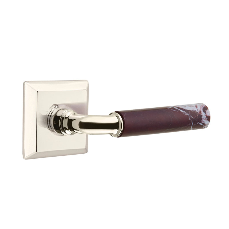 Passage Door Lever, Left, Polished Nickel
