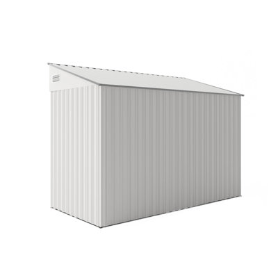 Remise de rangement en métal l 4 pi x P 8 pi avec porte latérale simple et toit incliné (32 pieds carrés)