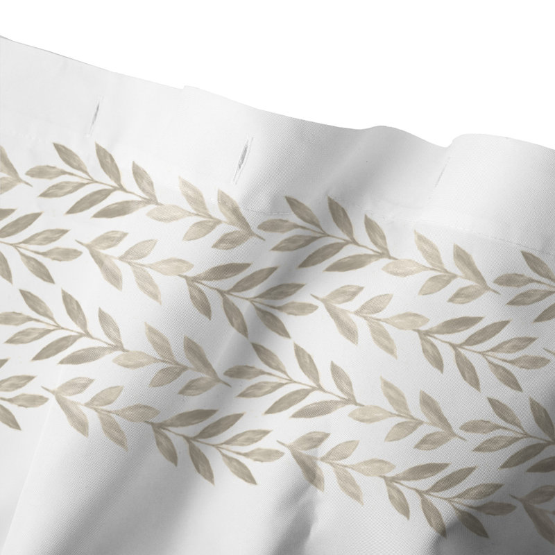 Rideau de douche simple à motif floral Arazeli, Beige