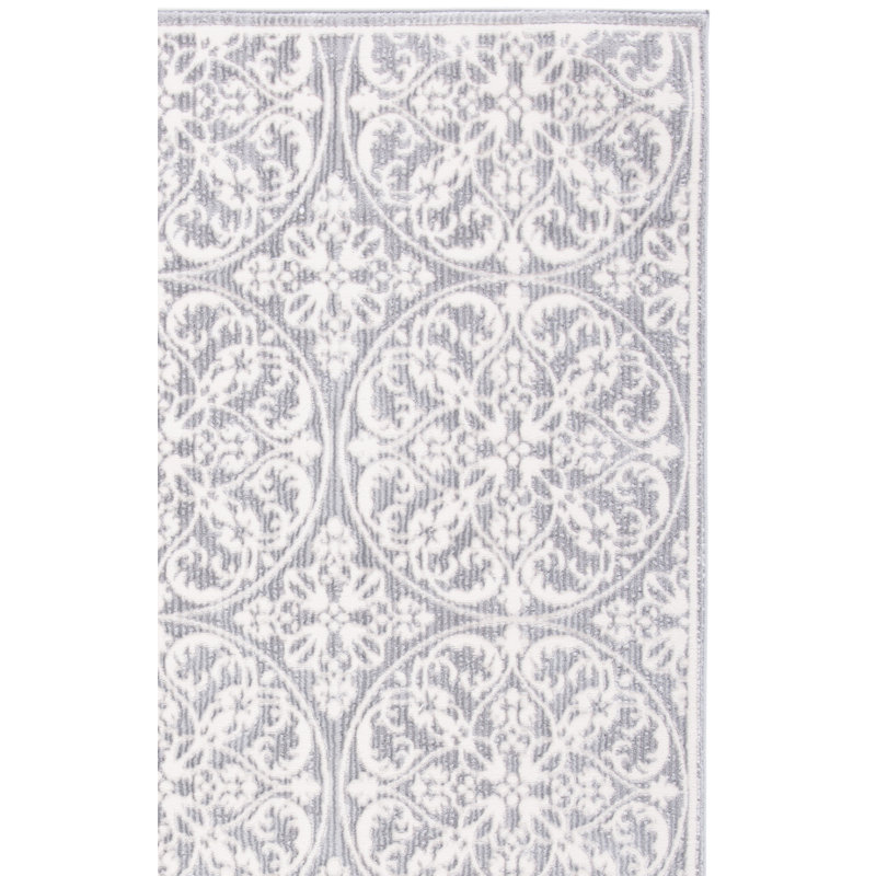 Tapis gris / ivoire Adelaida, Carré 6 pi 7 po