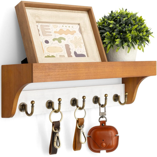 Mainetas Manufactured Wood Wall Organizer with Key Hooks