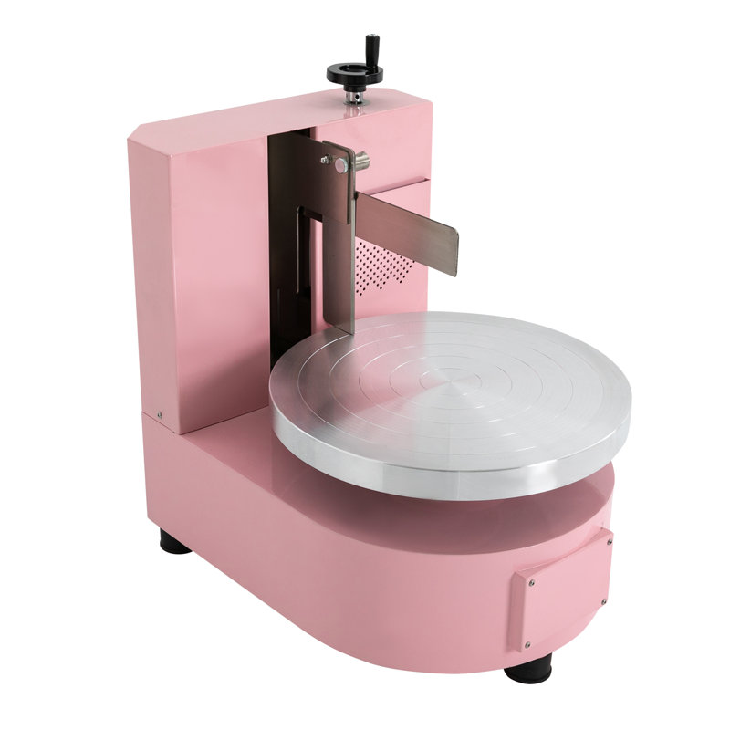 Cake Cream Spreading Coating Edge Smoothing Machine, Pink