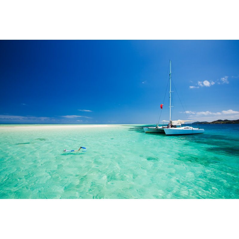 Catamaran In Water - Wrapped Canvas Print, 20cm H x 30cm W x 3.8cm D