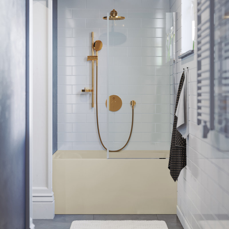 Voltaire 48" x 32" Alcove Bathtub with Apron, Left, Brushed Gold