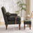 Modern Upholstered Accent Chair with Ottoman and Wood Turned Legs-612469075