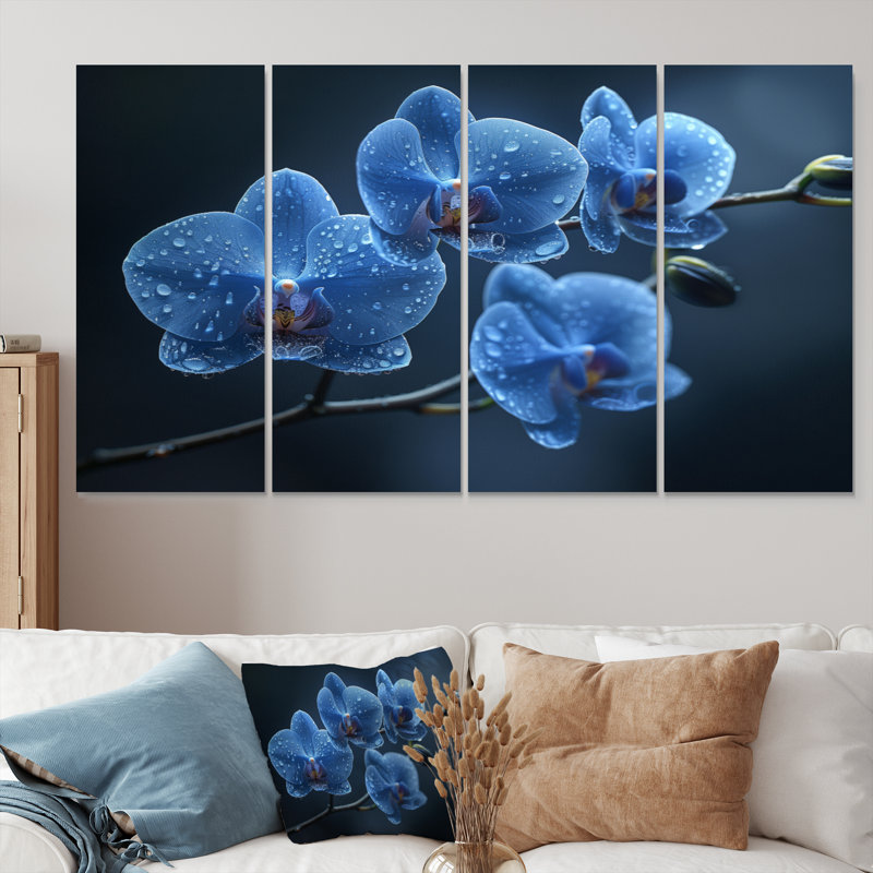 Rousey - ensemble d'art mural orchidées, H 32 po x l 64 po