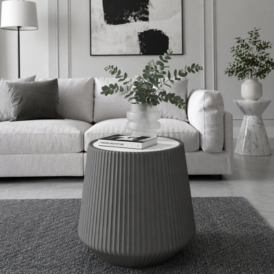 End Table, Round-shaped Side Table for Living Room