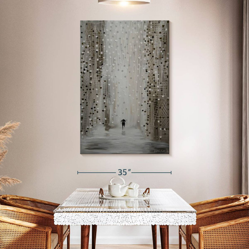 Hardie sous la pluie, H 51 po x l 34 po