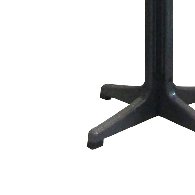 Grosfillex Omega Resin 32" Square Table, Metal Brushed, 32 x 32 x 29