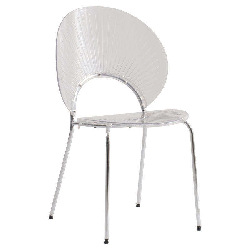 Kayahna 17.52'' H Metal Stacking Side Chair, Clear, 1