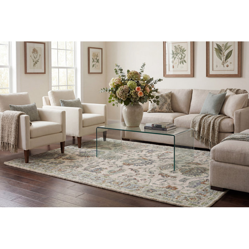 DAISY 5X8 9086-899 BEIGE/MULTI, Rectangle 5' x 8'