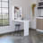 Wall Foldable Table With Multiple Shelves, White