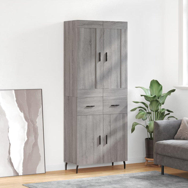 Andrae 69.5cm Wide Highboard, Grey Sonoma