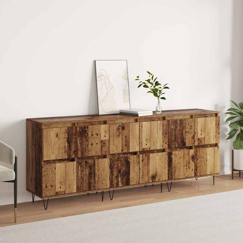 Sideboards 3 Pcs 180 X 35 X 70 Cm Engineered Wood, Old Wood