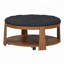 Table basse ronde avec repose-pieds capitonné surdimensionné à 2 niveaux-1611230550