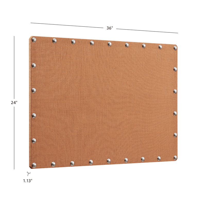 Magness Wall Mounted Burlap Bulletin Board, Orange