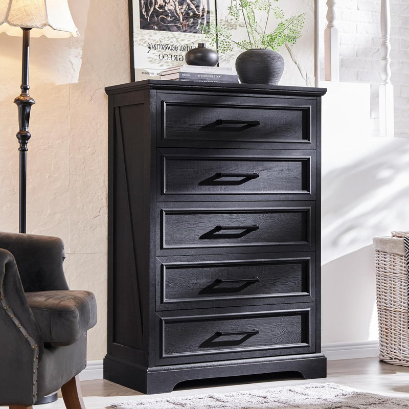 Commode 5 tiroirs Quintone, Noir