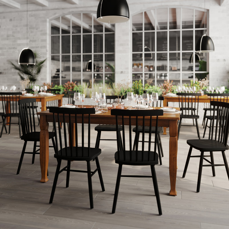 Walnut Solid Wood Rectangular Dining Table with Turned Legs