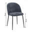Set Of 2 Steel Blue Fabric Upholstered Cushioned Dining Chairs-747771645