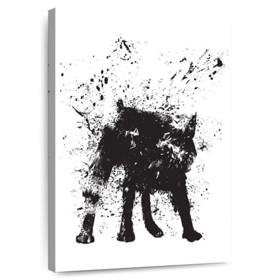 Brampt Black Abstract Dog