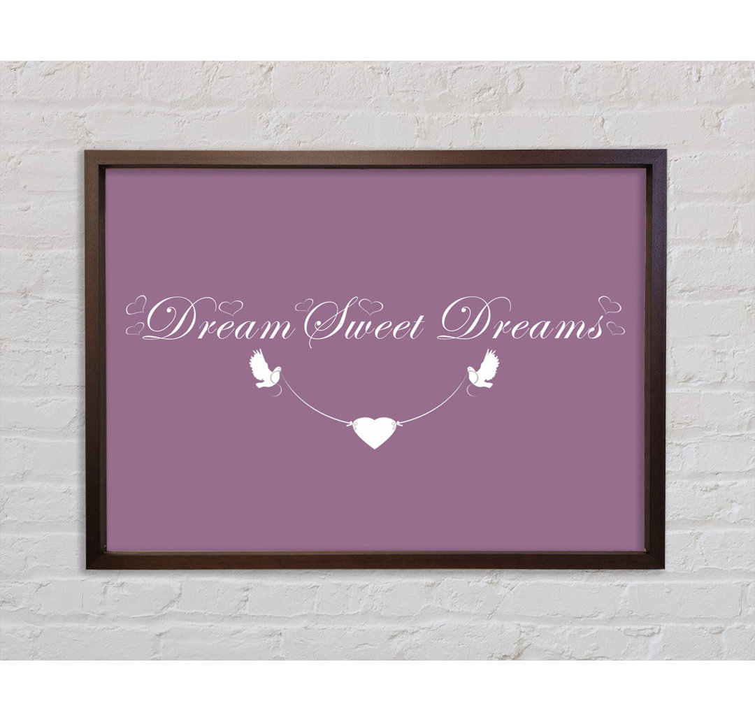 Dream Sweet Dreams Dusty Pink - Einzelner Bilderrahmen Typografie auf Leinwand