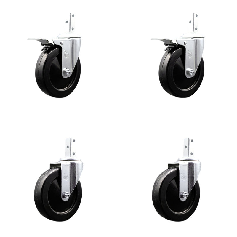 4 Piece Soft Rubber Caster Set