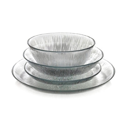 Ensemble 16 pièces de vaisselle en verre allant au micro-ondes et au four