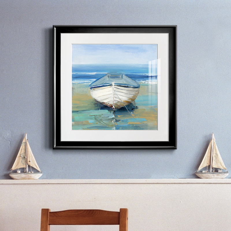 " Mistletoe " Painting Print, 17.5" H x 17.5" W x 1.5" D, Black Framed