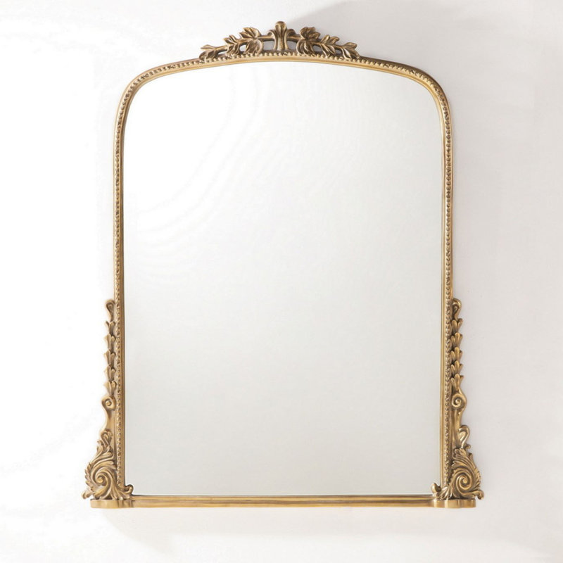 Miroir de plancher Arch, 61 po x 50,5 po, Or antique