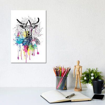 Deer by Karin Roberts - Wrapped Canvas Painting