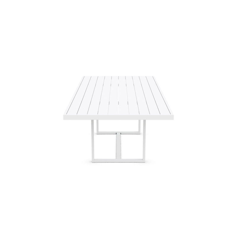 Pavia Power Coated Aluminum Dining Table, 39.37" W x 70.87" L x 29.13" H, Matte White