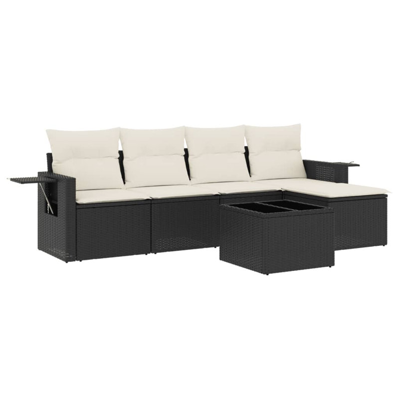 Ensemble de canapé de jardin modulaire en rotin PE 6 pièces Vidaxl