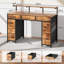 Metal Base Computer Desk with Power Outlet-126597969