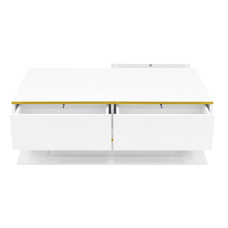 Coffee Table with Storage, White