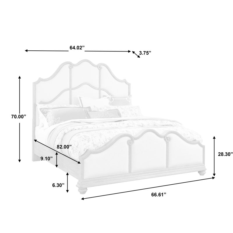 California King Linen Upholstered Wood Frame Bed