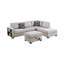 Sectional sofa with chaise longue and footstool