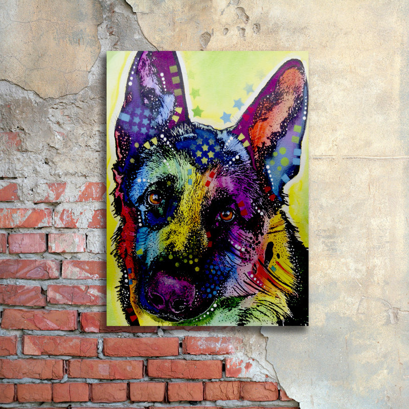 « german berger », impression, H 22 po x l 16 po x P 1 po, Pas de tapis, Sans cadre
