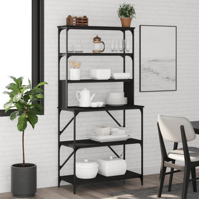  Baker's Rack 6-Tier Black 35.4X15.7X70.9" Engineered Wood