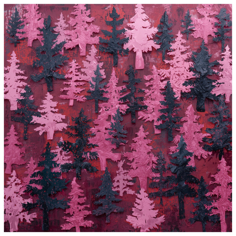 Tapis de bain Pink Forest Collage, L 24 po x L 17 po