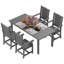 Ensemble de salle à manger 5 pièces avec cadre en aluminium PEHD avec table de patio 71 po et 4 chaises-131563628-131563630