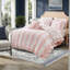 Ensemble de literie pour grand lit double rose, ensemble de chambre à coucher en microfibre à volants