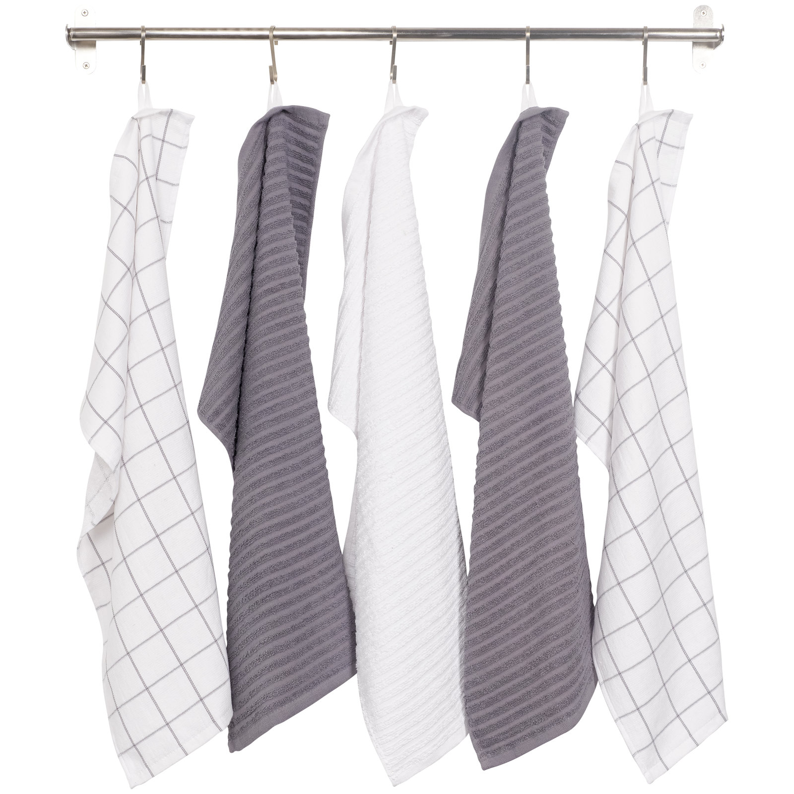 Reverse Terry Cotton Tea Towel, Gray