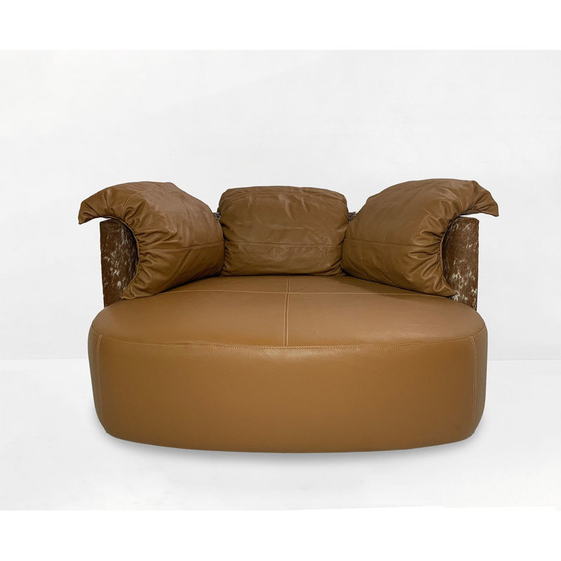 Canapé en cuir, Cuir brun / cuir véritable