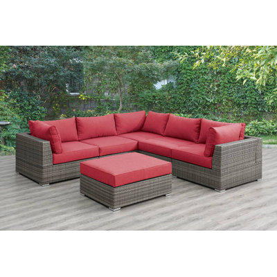 6 Piece Patio Sectional with Cushions by Hollywood Decor