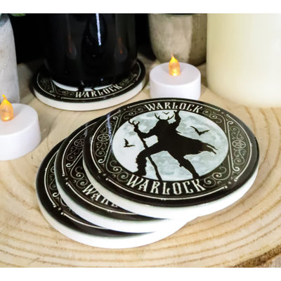 Ceramic Round 4 Piece Coaster Set
