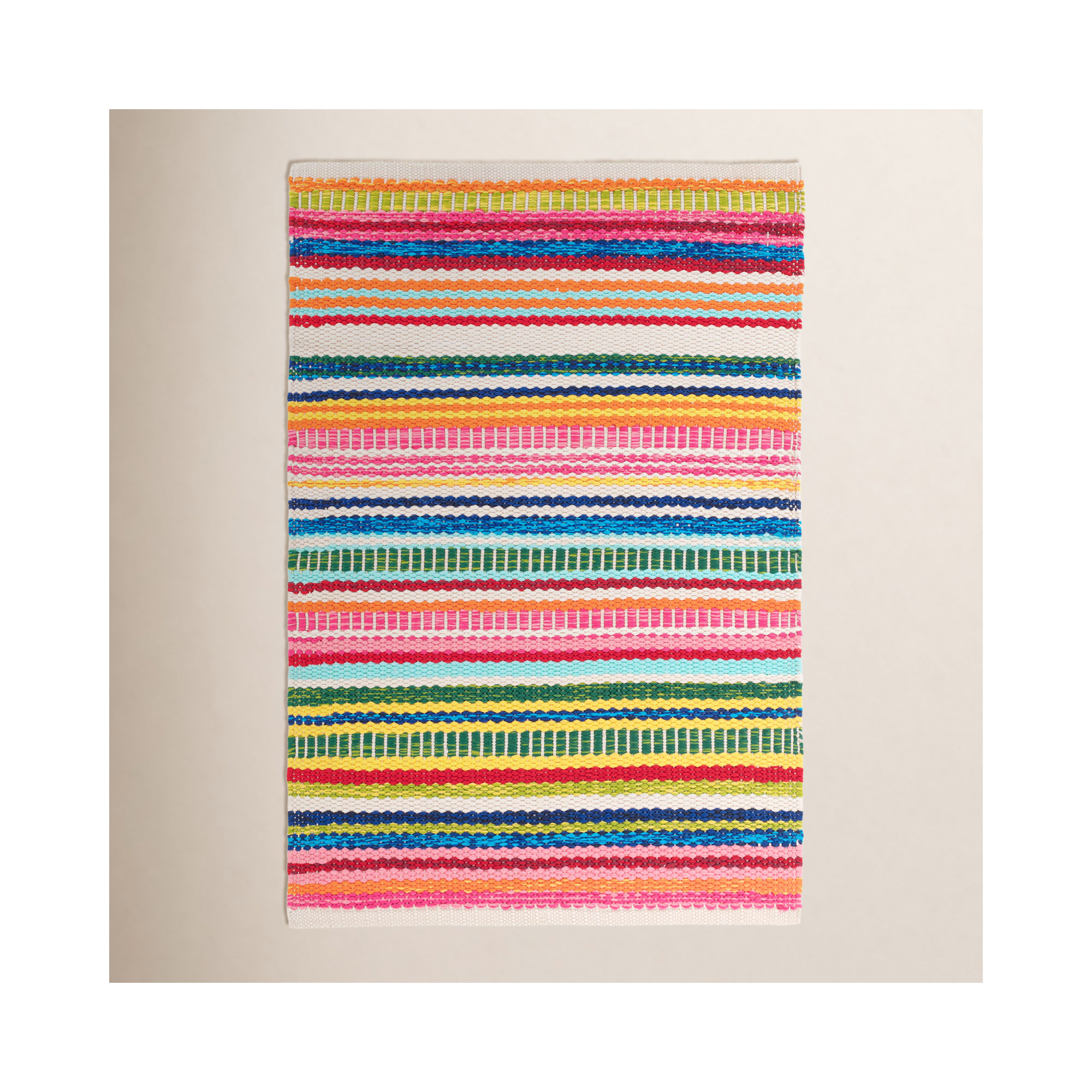 Bright Stripe Handwoven Indoor/Outdoor Rug, Rectangle 6' x 9'